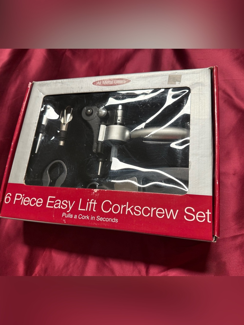 6-Piece Easy Lift Corkscrew Set - Silver